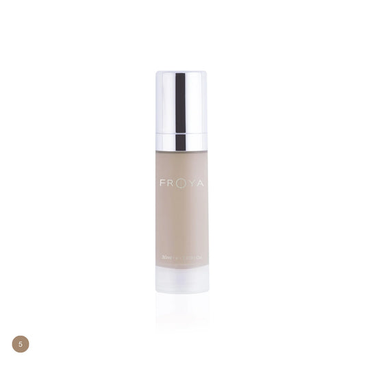 Frøya Photo Finish Moisture Foundation No 2 Gavepakke med make-up kost